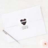 Gotisch hart gemaakt van zwarte bloemen. Donkere r Vierkante Sticker (Envelop)