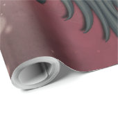 Gotisch hart met bloei en vleugels. cadeaupapier (Rol Hoek)