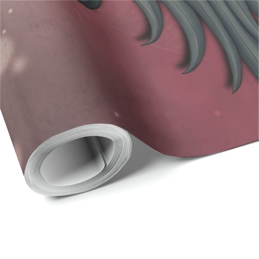 Gotisch hart met bloei en vleugels. cadeaupapier (Rol Hoek)