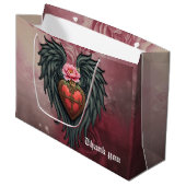 Gotisch hart met bloei en vleugels. groot cadeauzakje (Voorkant Gekanteld)