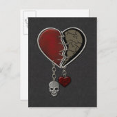 Gotisch Hart met Schedel Briefkaart (Voorkant / Achterkant)