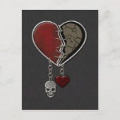 Gotisch Hart met Schedel Briefkaart (Voorkant)