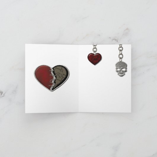 Gotisch Hart met Schedel Kaart (Binnen)