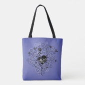 Gotisch hart met zwart en Paars blaashuls Tote Bag (Achterkant)
