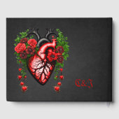 Gotisch hart rode bloemen. gastenboek (Achterkant)