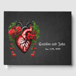 Gotisch hart rode bloemen. gastenboek