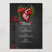 Gotisch hart rode bloemen. menu (Voorkant)