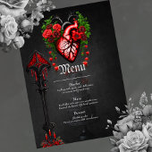 Gotisch hart rode bloemen. menu