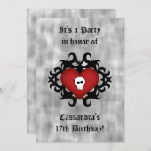 Gotisch hart verjaardagsfeestje kaart (Voorkant / Achterkant)