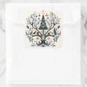 Gotisch, heidens, Noords, Yule of Kerstmis Vierkante Sticker (Tas)