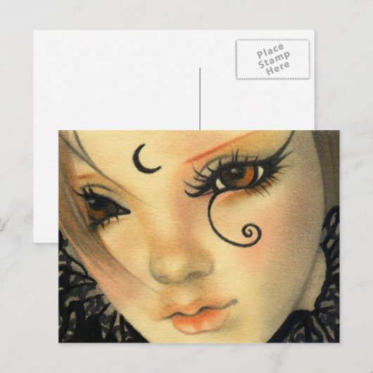 Gotisch heksenpop Briefkaart (Voorkant / Achterkant)