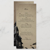 Gotisch Huis Bruiloft Menu (Voorkant / Achterkant)