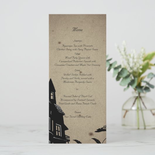 Gotisch Huis Bruiloft Menu (Staand voorkant)