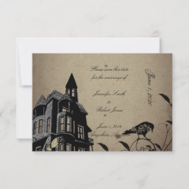 Gotisch Huis Bruiloft Save the Date