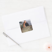  gotisch huis bruiloft vierkante sticker (Envelop)