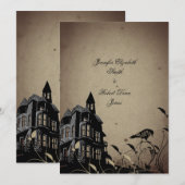 Gotisch Huis Huwelijksuitnodiging Kaart (Voorkant / Achterkant)