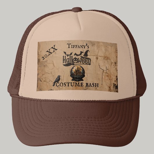 Gotisch Huis in Sneeuw Wereldbol Halloween Kostuum Trucker Pet