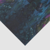 Gotisch Huis op heuvel met watervallen Tissuepapier (Detail)