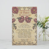 Gotisch Huwelijksprogramma met Oud Papier en Donke (Staand voorkant)