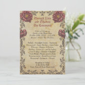 Gotisch Huwelijksprogramma met Vintage Papier en D Kaart (Staand voorkant)
