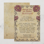 Gotisch Huwelijksprogramma met Vintage Papier en D Kaart (Voorkant / Achterkant)