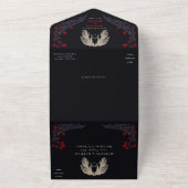 Gotisch Kasteel Bloemen Halloween Bruiloft All In One Uitnodiging (Buitenkant)