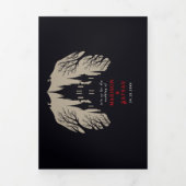 Gotisch Kasteel Bloemen Halloween Bruiloft Drieluik Uitnodiging (Cover)