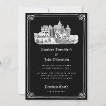 Gotisch Kasteel Hand getrokken Border Black Weddin