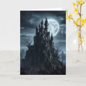 Gotisch kasteel om middernacht kaart (Gele Bloem)