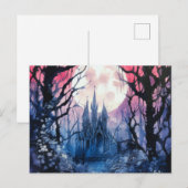 Gotisch kasteel Volle Maan Bos Halloween Feestdagenkaart (Voorkant / Achterkant)