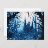 Gotisch Kasteel Volle Maan in het bos Halloween Feestdagenkaart (Voorkant / Achterkant)