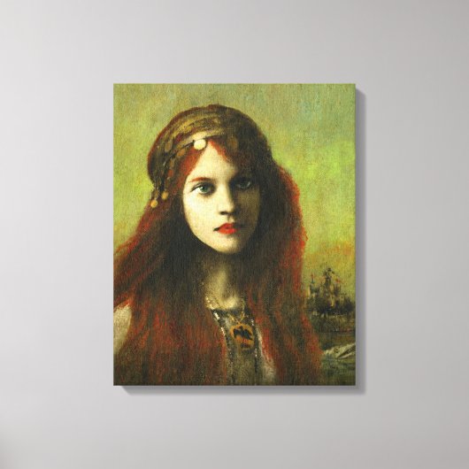 Gotisch Keltisch Meisje Verpakt Canvas Afdruk (Voorkant)