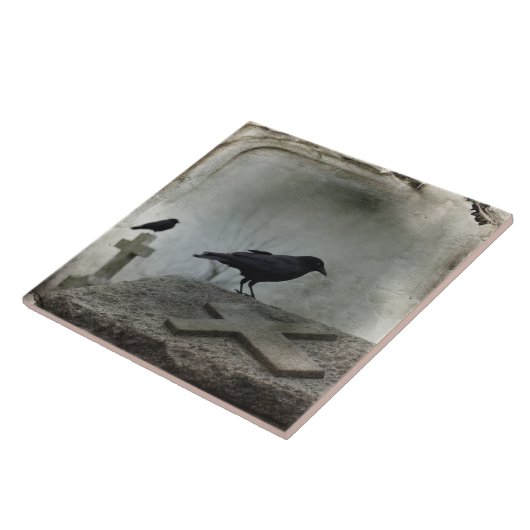 Gotisch kerkhof kruis tegeltje (Zijkant)