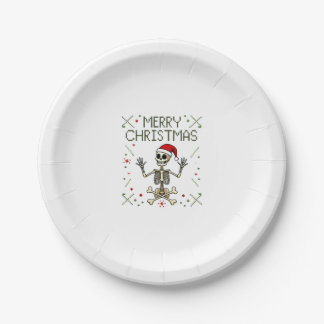 Gotisch Kerstmis Lelijk Schedel Rock Kerst T-Shirt Papieren Bordje