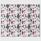 Gotisch kerstpapier cadeaupapier (Vlak)