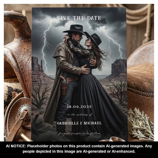 Gotisch Koppel Donkere Western Save The Date