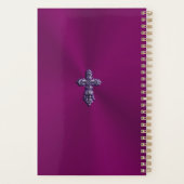 Gotisch kruis in reliëfdruk in Paars met monogram Planner (Achterkant)