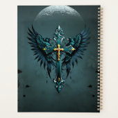 Gotisch kruis met decoratieve elementen en vogels. planner (Achterkant)
