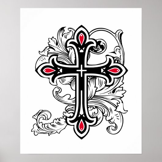 Gotisch kruis poster (Voorkant)