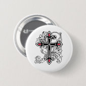 Gotisch kruis ronde button 5,7 cm (Voorkant /achterkant)