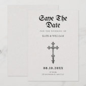 Gotisch kruis save the date (Voorkant / Achterkant)