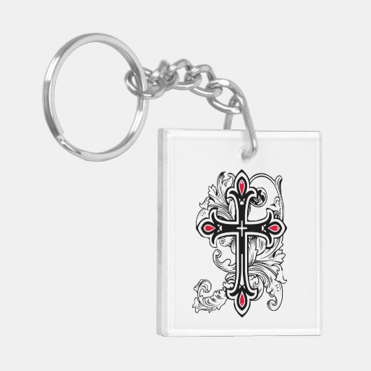 Gotisch kruis sleutelhanger (Voorkant Links)