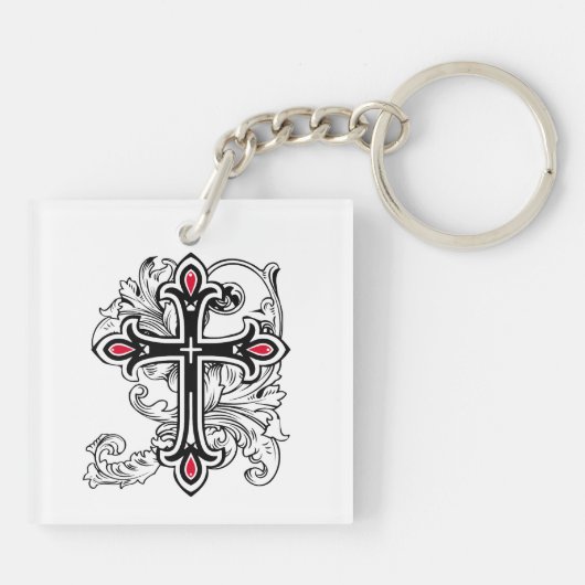 Gotisch kruis sleutelhanger (Achterkant)