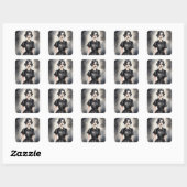 Gotisch LBD Jurk Illustratie Kunst Vierkante Sticker (Vel)