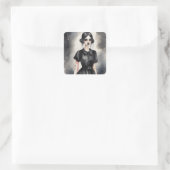 Gotisch LBD Jurk Illustratie Kunst Vierkante Sticker (Tas)