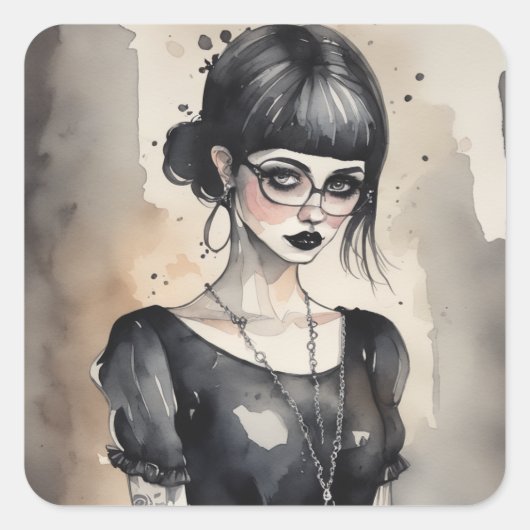  Gotisch LBD Jurk Kunstwerk Sticker (Voorkant)