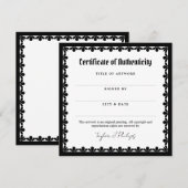  gotisch lettertype Certificaat van echtheid (Voorkant / Achterkant)