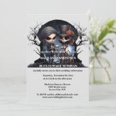 Gotisch lijk skelet paar bruid bruidegom kaart (Staand voorkant)