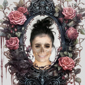 Gotisch lijst met rozen &custom grappige foto kaart