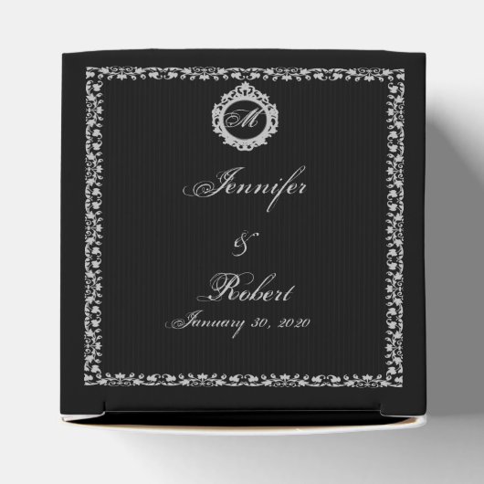 Gotisch Lijst Monogram Favor Box Bedankdoosjes (Bovenkant)